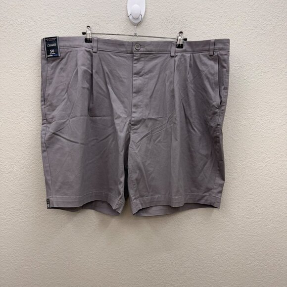 Roundtree & Yorke Classic Fit Pleated Gray Stretch Shorts Mens size 50 NEW - Picture 1 of 6